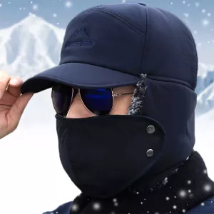 Winter Baseball Cap with Face Cover