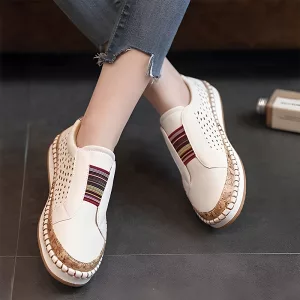 women's flat shoes, women's slip on shoes, women breathable shoes