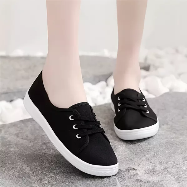 canvas shoes, lace up shoes, round toe shoes