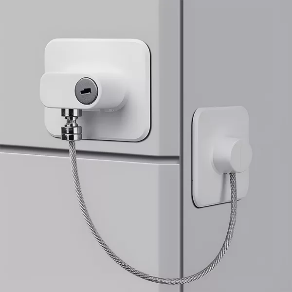 fridge lock, refrigerator lock, refrigerator safety lock, refrigerator door lock