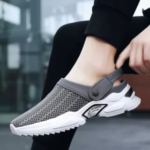 mens slippers, mens clogs, mesh slippers, breathable slippers