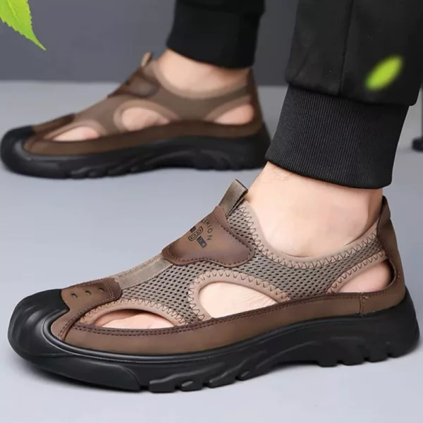 mens sandals, non slip shoes, closed toe sandals, beach shoes, mesh shoes, lightweight shoes, mesh sandals, lightweight sandals