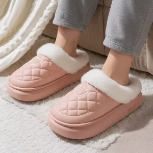 platform house slippers, fluffy house slippers, fuzzy house shoes