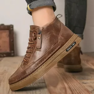 mens autumn boots, smart causal shoes, thick sole boots, warm shoes