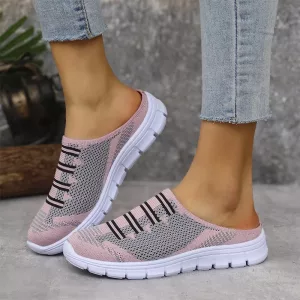 round toe slippers, lightweight slipper sneakers, enclosed slides, slip on sneakers