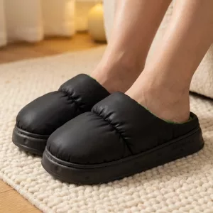 platform house slippers, fluffy house slippers, fuzzy house shoes