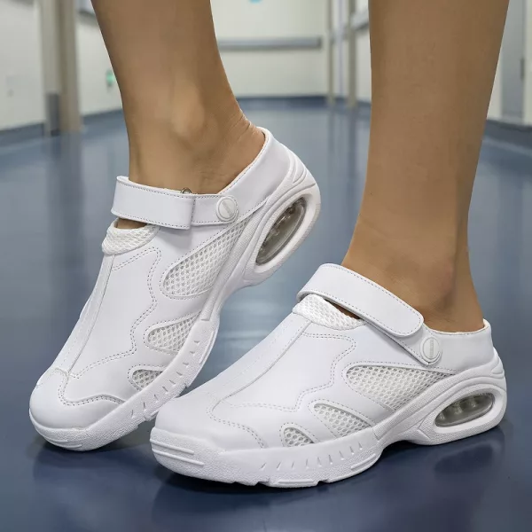 mesh clogs, strap clogs, air cushion clogs, non slip clogs, non slip nursing shoes