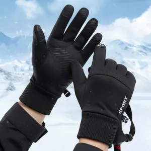 Winter Warm Insulated Waterproof Fleece-Lined Touch Screen Gloves for Outdoor Sports