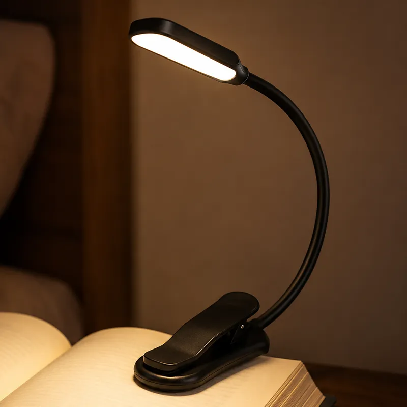 Rechargeable Clip-On Reading Light Adjustable USB Book Lamp for Seniors