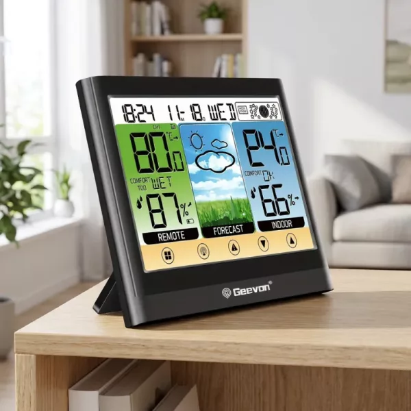 touchscreen weather station, home weather station, wireless weather station, indoor outdoor weather station, portable weather station